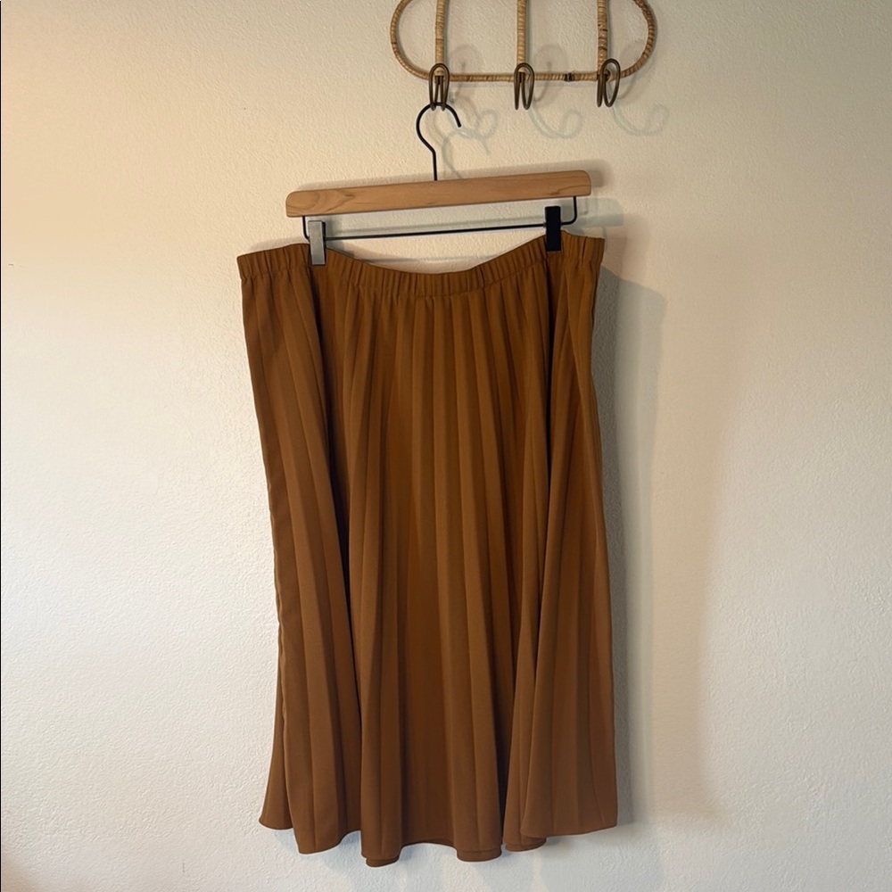 Linea by Louis Dell'Olio Brown Midi A-Line Skirt